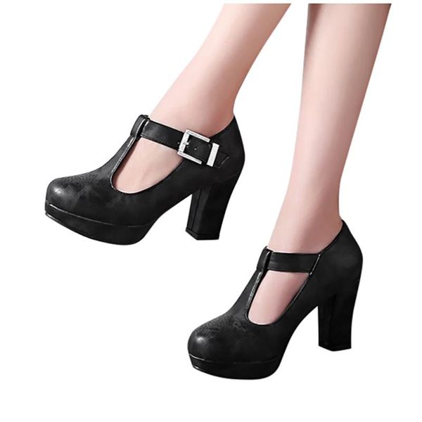 women shoes casual thong buckle baotou high heels comfortable fashion ladies sandals retro block heel single, Black
women shoes casual thong buckle baotou high heels comfortable fashion ladies sandals retro block heel single, Black