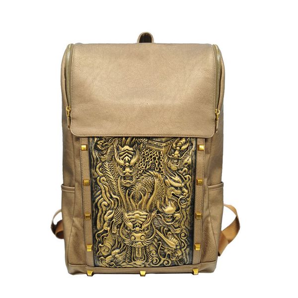bags wallet backpack 2021 embossed stereo china dragon men's and women's pu leather waterproof computer bag, Black;red
bags wallet backpack 2021 embossed stereo china dragon men's and women's pu leather waterproof computer bag, Black;red