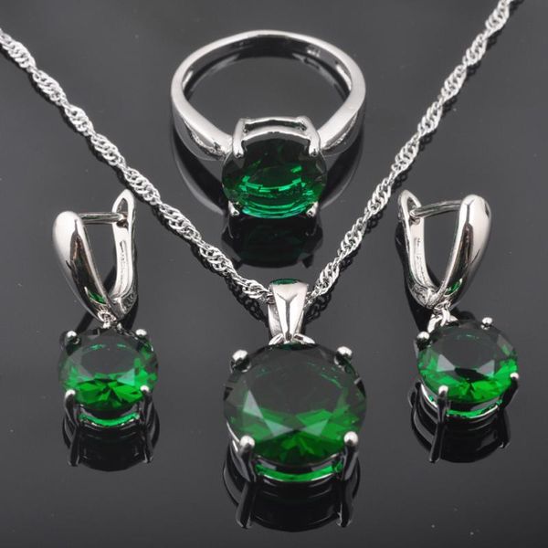 earrings & necklace classic green zirconia crystal bridal jewelry sets silver color and ring set for women costume qz0222
earrings & necklace classic green zirconia crystal bridal jewelry sets silver color and ring set for women costume qz0222