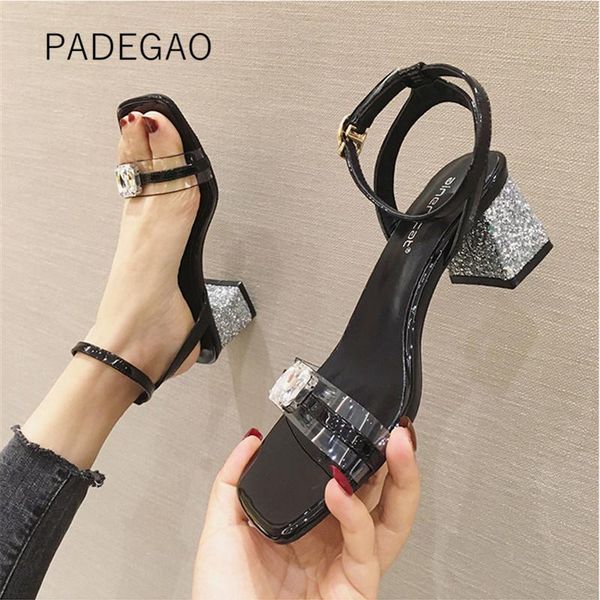 casual crystal women sandals 2021 sweet open toe square heels fashion buckle shoes, Black
casual crystal women sandals 2021 sweet open toe square heels fashion buckle shoes, Black