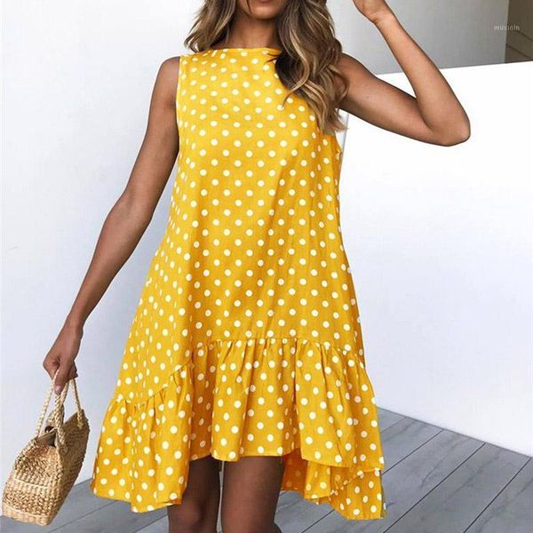 women fashion polka dot printed dress ladies casual sleeveless loose round neck ruffles high waist summer yoga outfit
women fashion polka dot printed dress ladies casual sleeveless loose round neck ruffles high waist summer yoga outfit