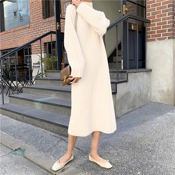 casual dresses women half high collar full sleeve straight knitted autumn winter thick warm sweater mid-calf vestidos, Black;gray
casual dresses women half high collar full sleeve straight knitted autumn winter thick warm sweater mid-calf vestidos, Black;gray