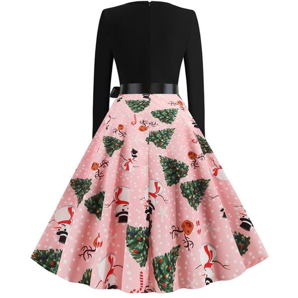 plus size elegant printed christmas dress pink women vintage winter casual midi o neck party dresses long sleeve robe vestidos, Black;gray
plus size elegant printed christmas dress pink women vintage winter casual midi o neck party dresses long sleeve robe vestidos, Black;gray