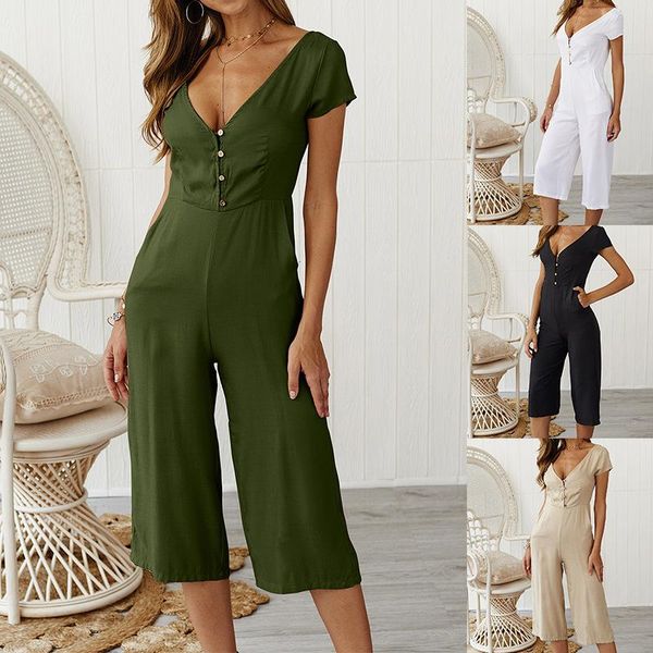 women's jumpsuits & rompers jumpsuit style solid color casual button-down short-sleeved for wear sexy, Black;white
women's jumpsuits & rompers jumpsuit style solid color casual button-down short-sleeved for wear sexy, Black;white