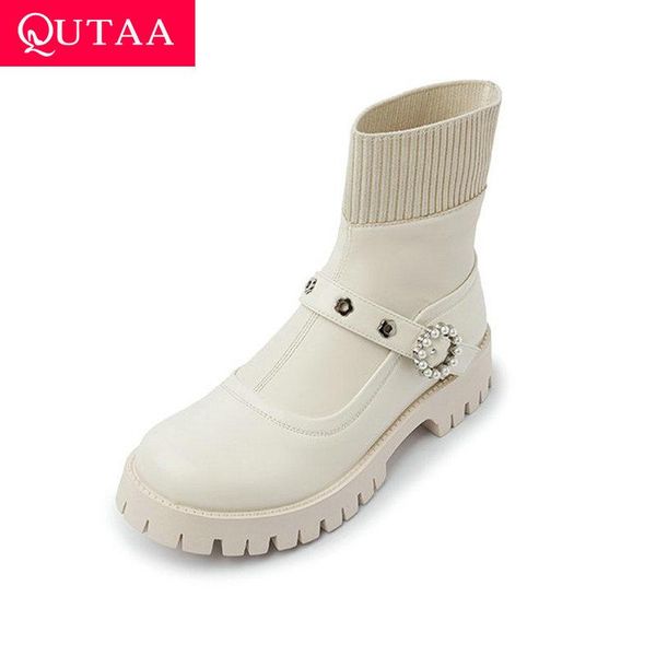 boots qutaa 2022 platform slip on ankle round toe autumn winter women shoes fashion square heel short size 34-39, Black
boots qutaa 2022 platform slip on ankle round toe autumn winter women shoes fashion square heel short size 34-39, Black