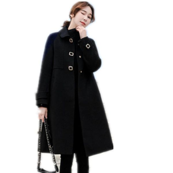 women's wool & blends women winter woolen coat 2021 female noble jacket plus size high-end jackets femme thick coats overcoat clothing, Black
women's wool & blends women winter woolen coat 2021 female noble jacket plus size high-end jackets femme thick coats overcoat clothing, Black