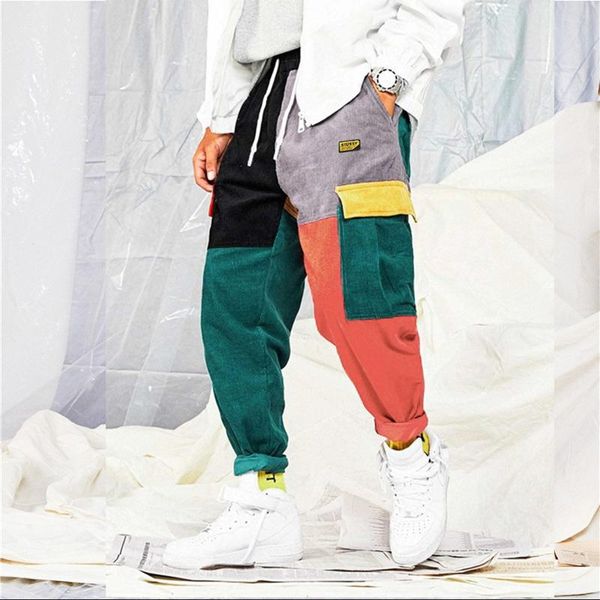 men's pants fashion splicing print corduroy multi-craft jeans hip hop joggers men sport trousers streetwear, Black
men's pants fashion splicing print corduroy multi-craft jeans hip hop joggers men sport trousers streetwear, Black