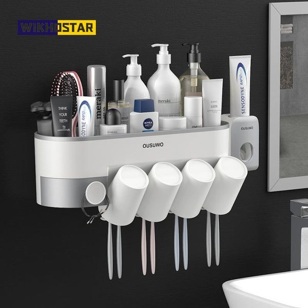 bathroom accessories set magnetic toothbrush holder with inverted cup automatic toothpaste dispenser storage rack bath accessory
bathroom accessories set magnetic toothbrush holder with inverted cup automatic toothpaste dispenser storage rack bath accessory