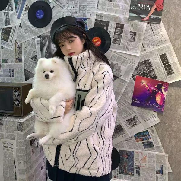 women's fur & faux winter jacket women imitation lamb wool casual korean loose coats oversized same style for men and, Black
women's fur & faux winter jacket women imitation lamb wool casual korean loose coats oversized same style for men and, Black