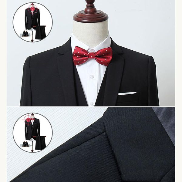 men's suits & blazers wedding suit men dress korean slims business 3 pieces jacket + pants vest formal tuxedo groom, White;black
men's suits & blazers wedding suit men dress korean slims business 3 pieces jacket + pants vest formal tuxedo groom, White;black