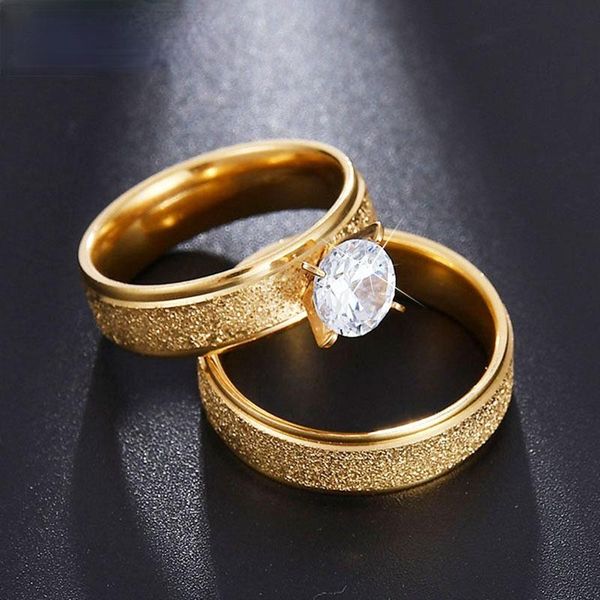fashion romantic couple gold plated ring sand blasting inlaid zircon wedding men and women love commitment jewelry rings, Slivery;golden
fashion romantic couple gold plated ring sand blasting inlaid zircon wedding men and women love commitment jewelry rings, Slivery;golden