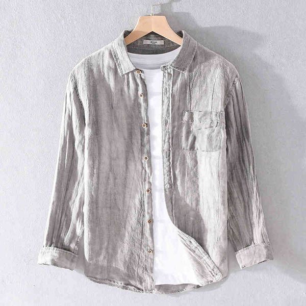 men's t-shirts long-sleeved retro wrinkle pure linen fashion trend brand shirt for men breathable shirts male chemise camisa 4c5w, White;black
men's t-shirts long-sleeved retro wrinkle pure linen fashion trend brand shirt for men breathable shirts male chemise camisa 4c5w, White;black