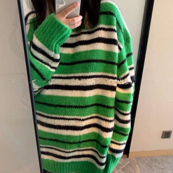 korean version of the green striped knitted cardigan couple mid-length round neck casual sweater female autumn and winter women's sweat, White;black
korean version of the green striped knitted cardigan couple mid-length round neck casual sweater female autumn and winter women's sweat, White;black