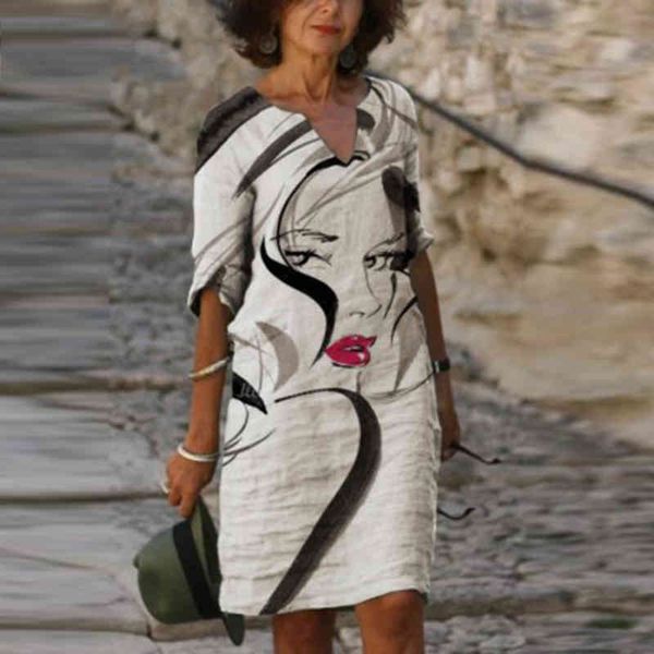 summer women vintage abstract face printed a-line party dress v-neck half sleeve mini dress spring plus size casual dresses, Black;gray
summer women vintage abstract face printed a-line party dress v-neck half sleeve mini dress spring plus size casual dresses, Black;gray