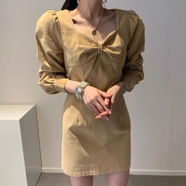 casual dresses yamdi korean long sleeve loose mini dress women woman solid square collar party spring summer elegant vintage 2021 a-lin, Black;gray
casual dresses yamdi korean long sleeve loose mini dress women woman solid square collar party spring summer elegant vintage 2021 a-lin, Black;gray