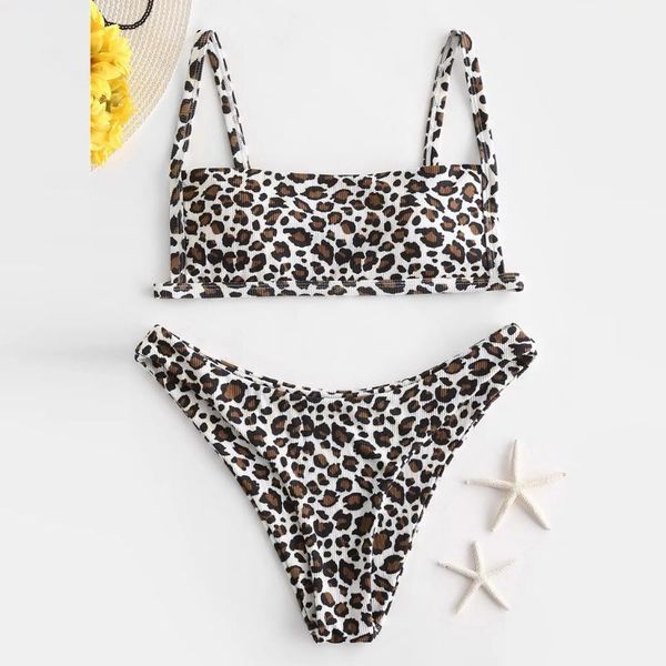 women's swimwear sagace 2-piece bikini set women summer split swimsuit leopard print lady 2021 holiday beach biquini a54, White;black
women's swimwear sagace 2-piece bikini set women summer split swimsuit leopard print lady 2021 holiday beach biquini a54, White;black