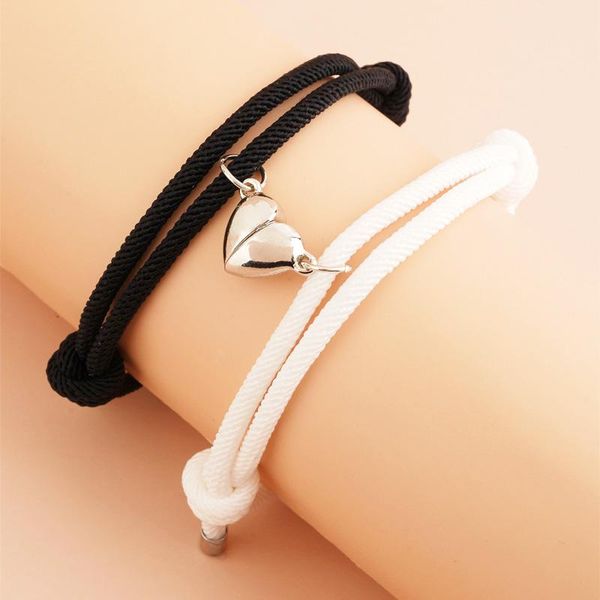 heart-shaped magnet attract couple bracelets rope chain for women men love heart charm chains on the hand, Golden;silver
heart-shaped magnet attract couple bracelets rope chain for women men love heart charm chains on the hand, Golden;silver
