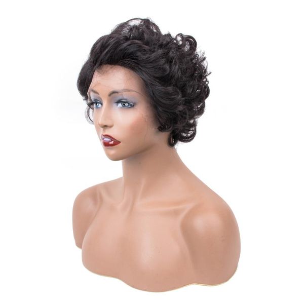 wave curly human hair wigs peruvian wig 150% density remy short pixie cut for black women lace front, Black;brown
wave curly human hair wigs peruvian wig 150% density remy short pixie cut for black women lace front, Black;brown