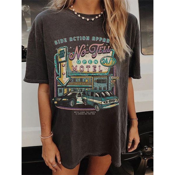 women's t-shirt vintage black city car letter printing oversized t shirt women clothing o neck short loose streetwear summer 2021 woman, White
women's t-shirt vintage black city car letter printing oversized t shirt women clothing o neck short loose streetwear summer 2021 woman, White