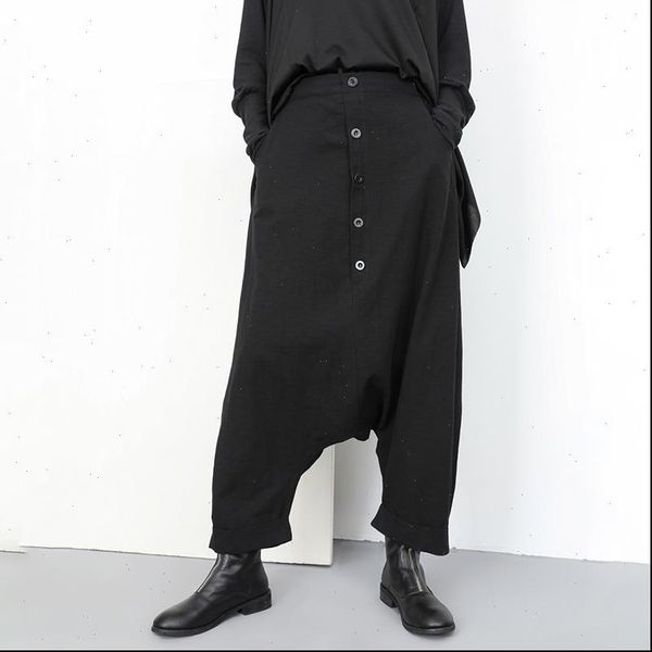 womens capri fashion button decoration black cross pants for women autumn casual elastic waist trousers female yg25001, Black;white
womens capri fashion button decoration black cross pants for women autumn casual elastic waist trousers female yg25001, Black;white