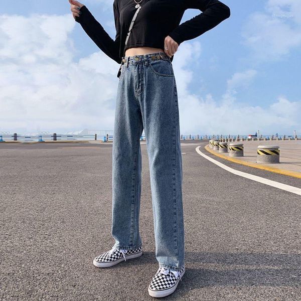 women's jeans woman pants high waist straight loose trousers pantalones vaqueros mujer, Blue
women's jeans woman pants high waist straight loose trousers pantalones vaqueros mujer, Blue