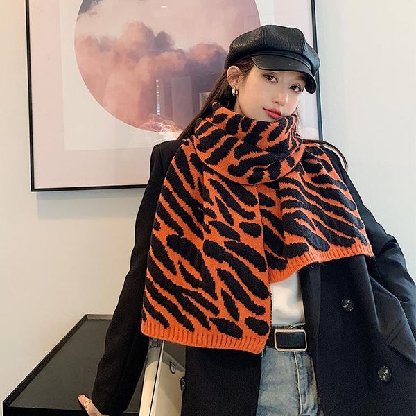 scarves korean version of the autumn and winter leopard print warm scarf women thick double-sided knitted wool, Blue;gray
scarves korean version of the autumn and winter leopard print warm scarf women thick double-sided knitted wool, Blue;gray