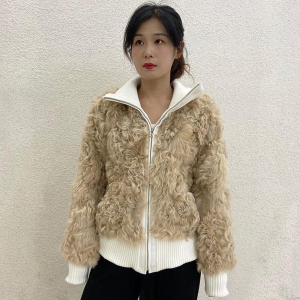 women's fur & faux cardigan knitted sweater women warm lamb coat fashion casual jacket elastic cuffs and hem high quality, Black
women's fur & faux cardigan knitted sweater women warm lamb coat fashion casual jacket elastic cuffs and hem high quality, Black