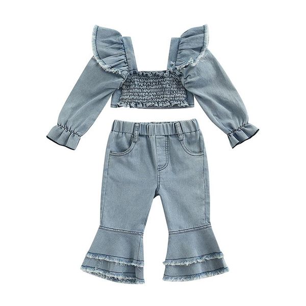 clothing sets 1-6years toddler baby girl 2pcs fashion set long sleeve solid off shoulder shirt denim pants, White
clothing sets 1-6years toddler baby girl 2pcs fashion set long sleeve solid off shoulder shirt denim pants, White