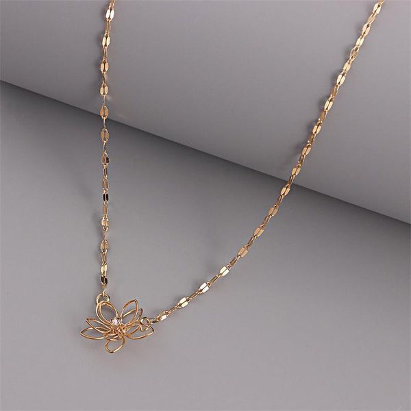 chains fashion simple creative geometric hollow design lotus clavicle chain elegant light luxury women's high-quality jewelry gift, Silver
chains fashion simple creative geometric hollow design lotus clavicle chain elegant light luxury women's high-quality jewelry gift, Silver