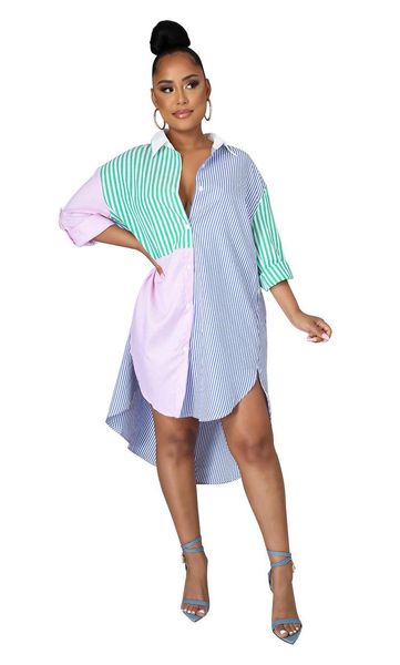 casual dresses hhdmv 2021 poular striped asymmetrical sweet young shirt chiffon long loose dress full sleeve women midi, Black;gray
casual dresses hhdmv 2021 poular striped asymmetrical sweet young shirt chiffon long loose dress full sleeve women midi, Black;gray