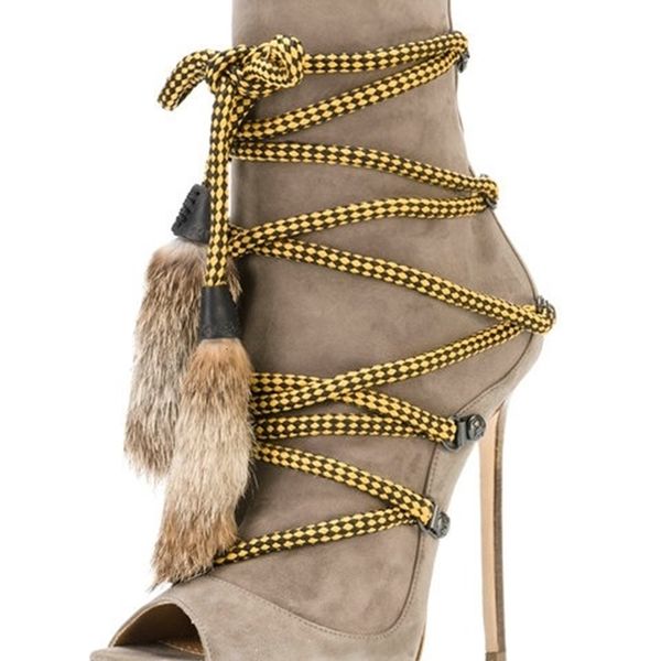 sandal manna herd cross-tied fine sandals high heels woman colorblock elegant rabbit skin fringe toe open office short boots, Black
sandal manna herd cross-tied fine sandals high heels woman colorblock elegant rabbit skin fringe toe open office short boots, Black