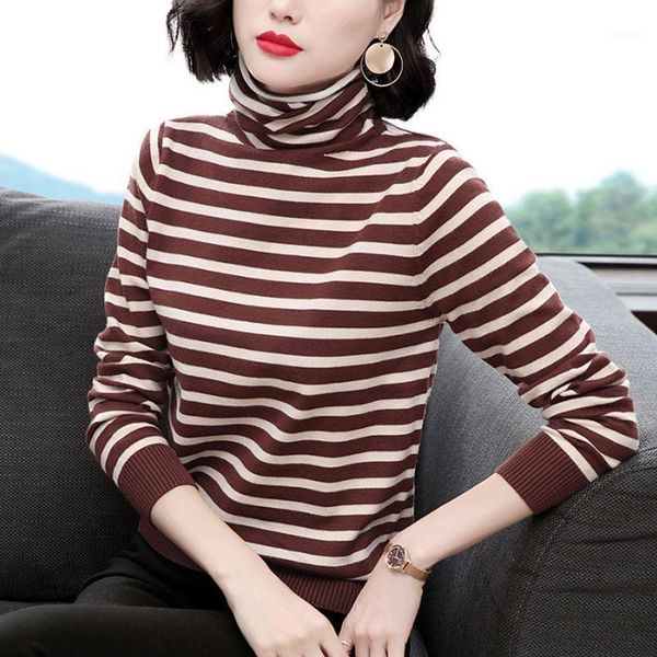 women's sweaters 2021 autumn winter women turtleneck sweater korean fashion striped knitted pullover casual, White;black
women's sweaters 2021 autumn winter women turtleneck sweater korean fashion striped knitted pullover casual, White;black