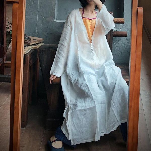 johnature women vintage ramie linen long shirts solid color blouses 2021 autumn sleeve v-neck retro women's &, White
johnature women vintage ramie linen long shirts solid color blouses 2021 autumn sleeve v-neck retro women's &, White
