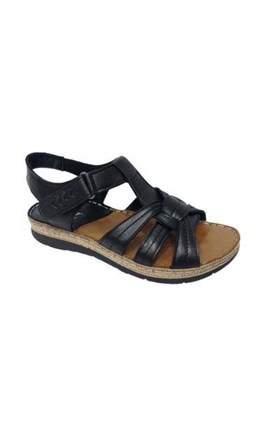 sandals women's genuine leather anatomical 050-15450, Black