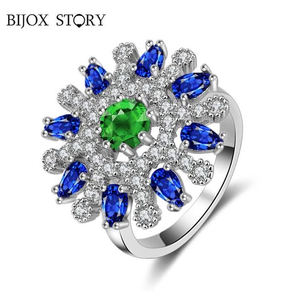 cluster rings bijox story fashion 925 sterling silver ring with snowflake shaped emerald sapphire fine jewellery for women wedding party, Golden;silver
cluster rings bijox story fashion 925 sterling silver ring with snowflake shaped emerald sapphire fine jewellery for women wedding party, Golden;silver