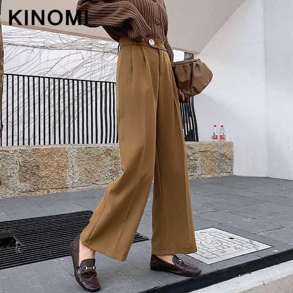 women's pants & capris kinomi 2021 autumn wide-legged work wear suit high waist simple loose korean style casual long trouser pockets, Black;white
women's pants & capris kinomi 2021 autumn wide-legged work wear suit high waist simple loose korean style casual long trouser pockets, Black;white