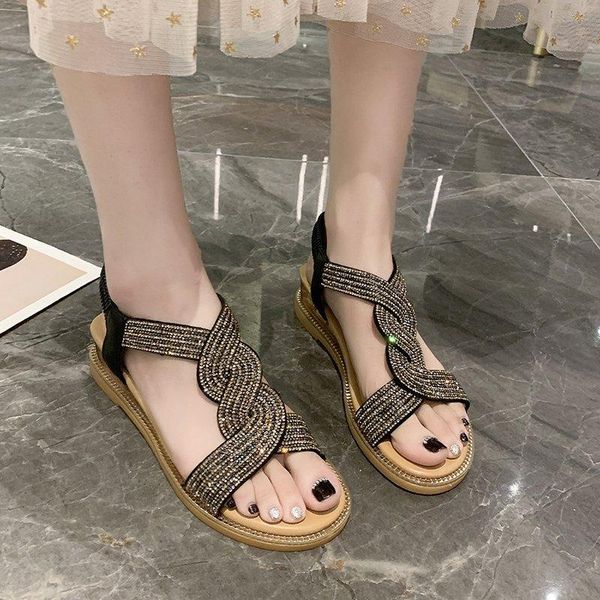 sandals women summer rhinestone 2021 fashion comfortable soft-soled gladiator sandales slides wedges chunky sandalias mujer, Black
sandals women summer rhinestone 2021 fashion comfortable soft-soled gladiator sandales slides wedges chunky sandalias mujer, Black