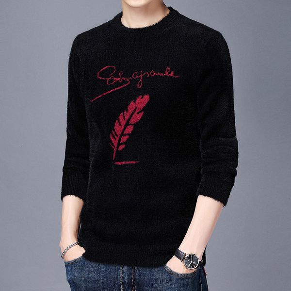 autumn winter long sleeve 2021 korean slim fit pullover mink round neck thickened men's sweater, Black
autumn winter long sleeve 2021 korean slim fit pullover mink round neck thickened men's sweater, Black