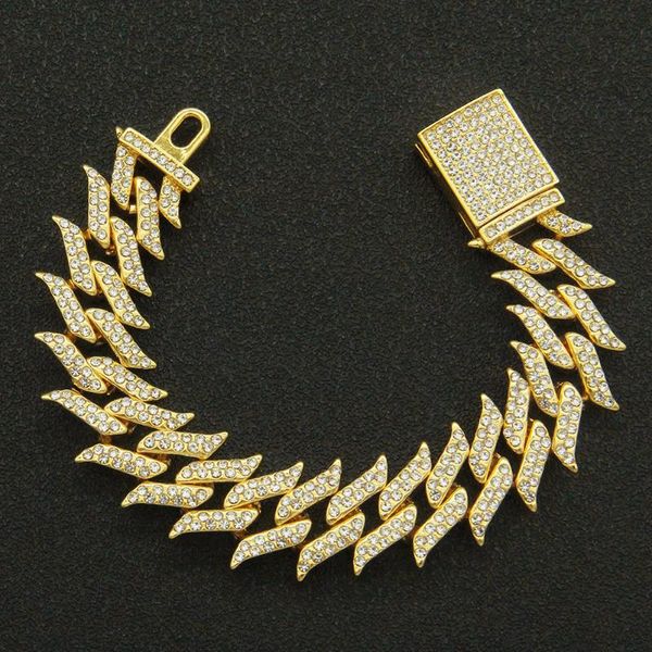 charm bracelets andshiny 3d luxury iced out cuban link chain bracelet for women men gold silver color bling zircon punk bangle jewelry, Golden;silver
charm bracelets andshiny 3d luxury iced out cuban link chain bracelet for women men gold silver color bling zircon punk bangle jewelry, Golden;silver