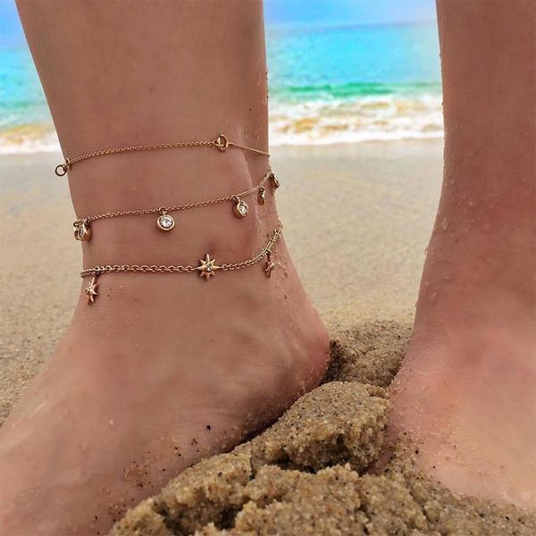 anklets 3 pcs/set exquisite star round fringe crystal pendant gold lady simple fashion beach party jewelry women anklet set, Red;blue
anklets 3 pcs/set exquisite star round fringe crystal pendant gold lady simple fashion beach party jewelry women anklet set, Red;blue