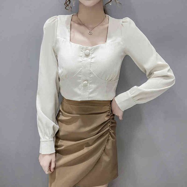 women's tanks & camis fashion spring square collar slim long sleeved blouses shirts for autumn korean base otnj, White
women's tanks & camis fashion spring square collar slim long sleeved blouses shirts for autumn korean base otnj, White