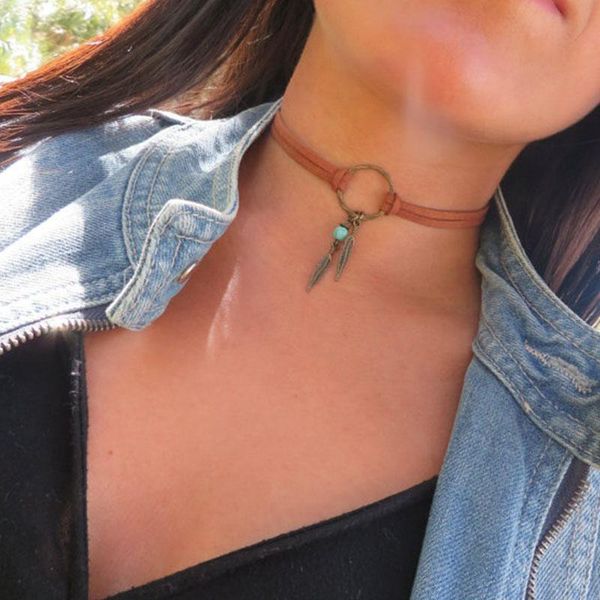 chokers trendy bohemian feather suede choker necklace jewelry ring boho, Golden;silver
chokers trendy bohemian feather suede choker necklace jewelry ring boho, Golden;silver