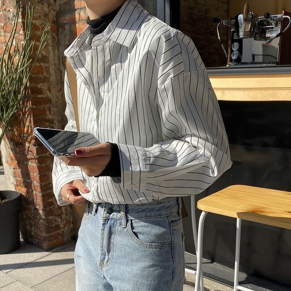 women blouses classic basic office ladies bf style loose long sleeve striped shirt femme blusas camisas mujer 210421, White
women blouses classic basic office ladies bf style loose long sleeve striped shirt femme blusas camisas mujer 210421, White