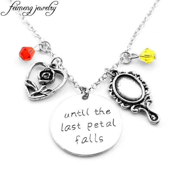necklace until last petal falls letter pendant for women rose mirror crystal beads jewelry necklaces, Silver
necklace until last petal falls letter pendant for women rose mirror crystal beads jewelry necklaces, Silver