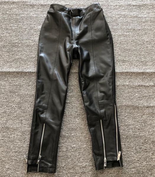 women's pants & capris europe's leather brand of pencils genuine zipper nona b474, Black;white
women's pants & capris europe's leather brand of pencils genuine zipper nona b474, Black;white