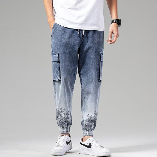 men's jeans henchiry men casual elastic waist slim washable trend pants fashion simple no pilling lace up straight show thin, Blue
men's jeans henchiry men casual elastic waist slim washable trend pants fashion simple no pilling lace up straight show thin, Blue