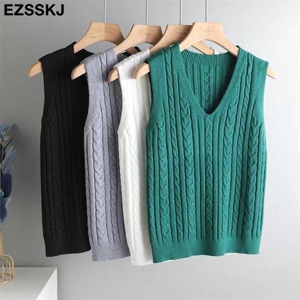 spring sweater vest women v-neck sweater tank female casual sleeveless twist knit pullovers 211009, Black;white
spring sweater vest women v-neck sweater tank female casual sleeveless twist knit pullovers 211009, Black;white