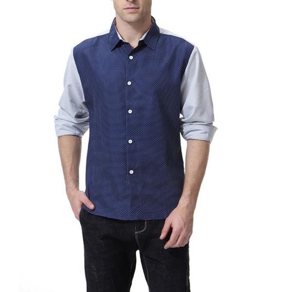 men's casual shirts 2021 autumn patchwork polka dot long sleeve shirt export british style male camisa masculina, White;black
men's casual shirts 2021 autumn patchwork polka dot long sleeve shirt export british style male camisa masculina, White;black