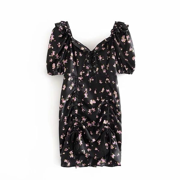 vintage chic floral printed bandage drawstring mini dress women fashion backless square collar slim dresses 210520, Black;gray
vintage chic floral printed bandage drawstring mini dress women fashion backless square collar slim dresses 210520, Black;gray