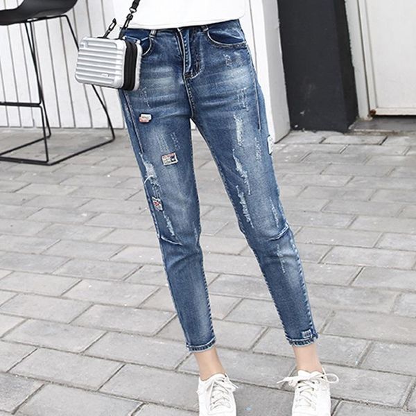 women's jeans autumn style plus fertilizer xl hole female slim was thin tight cropped pants, Blue
women's jeans autumn style plus fertilizer xl hole female slim was thin tight cropped pants, Blue
